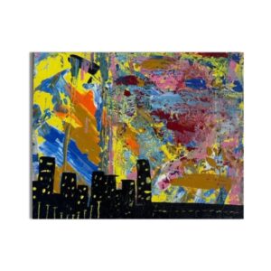 City Beneath a Restless Sky Painting