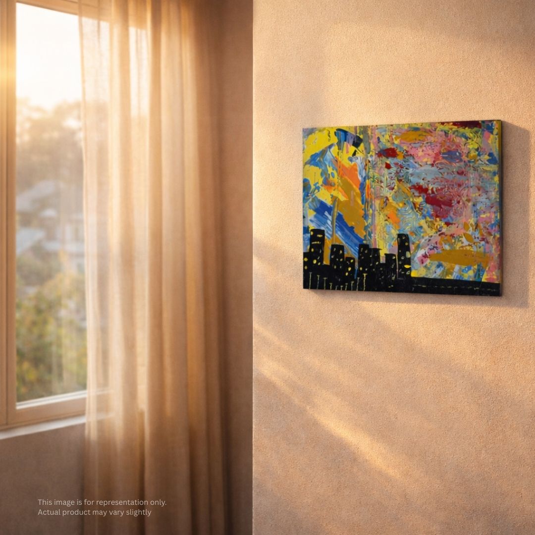 City Beneath a Restless Sky Painting - Image 2