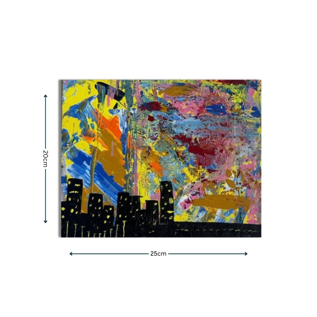 City Beneath a Restless Sky Painting - Image 3